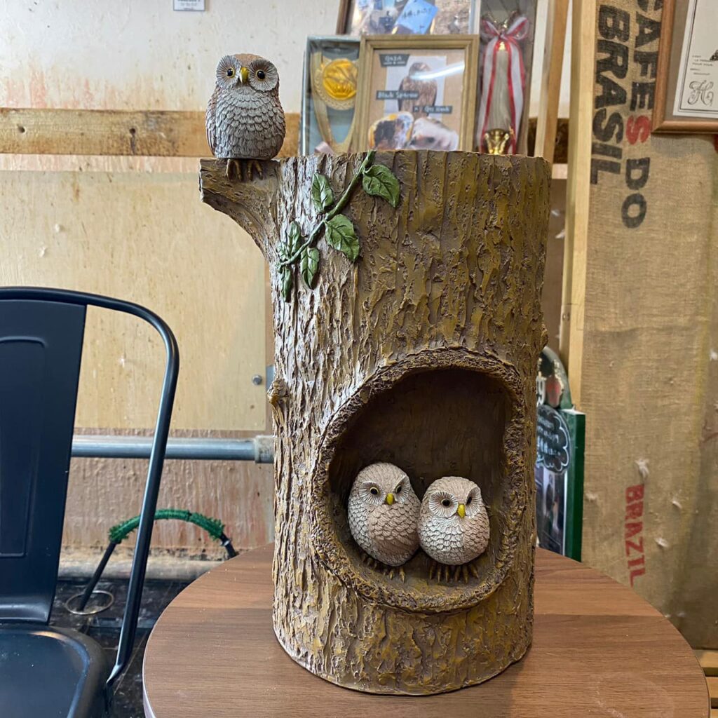 傘立て】縁起物で玄関・エントランスに福を～フクロウ親子アンブレラ