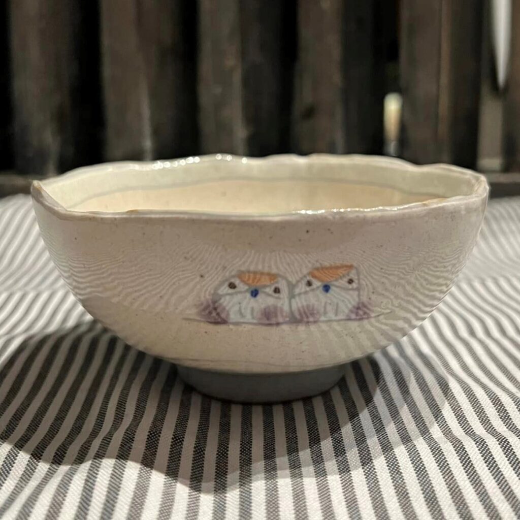 【食器】ちょこんとフクロウ茶碗